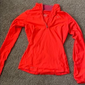 Nike neon pinkish half zip